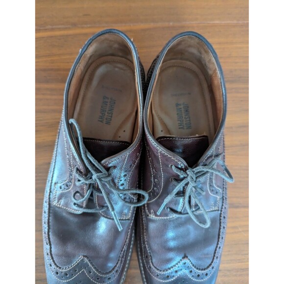 Johnston & Murphy J&M Oxfords Wingtip Dress Shoes Brown Men’s 11 D - Picture 3 of 7